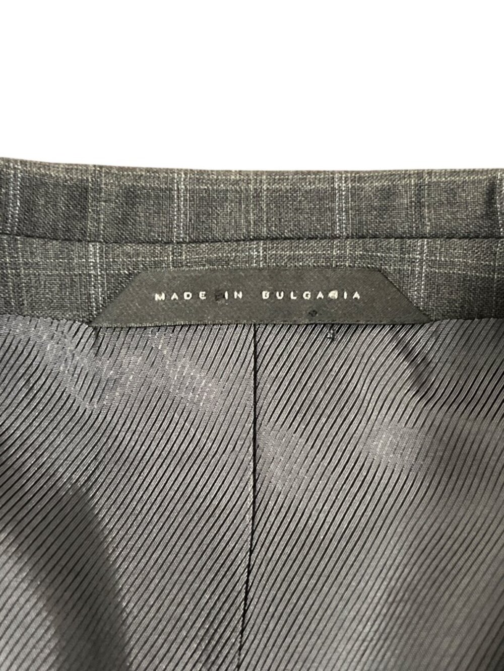 Hugo Boss Mens Gray Checkered Blazer Jacket 42R Made In Bulgaria - Picture 3 of 7